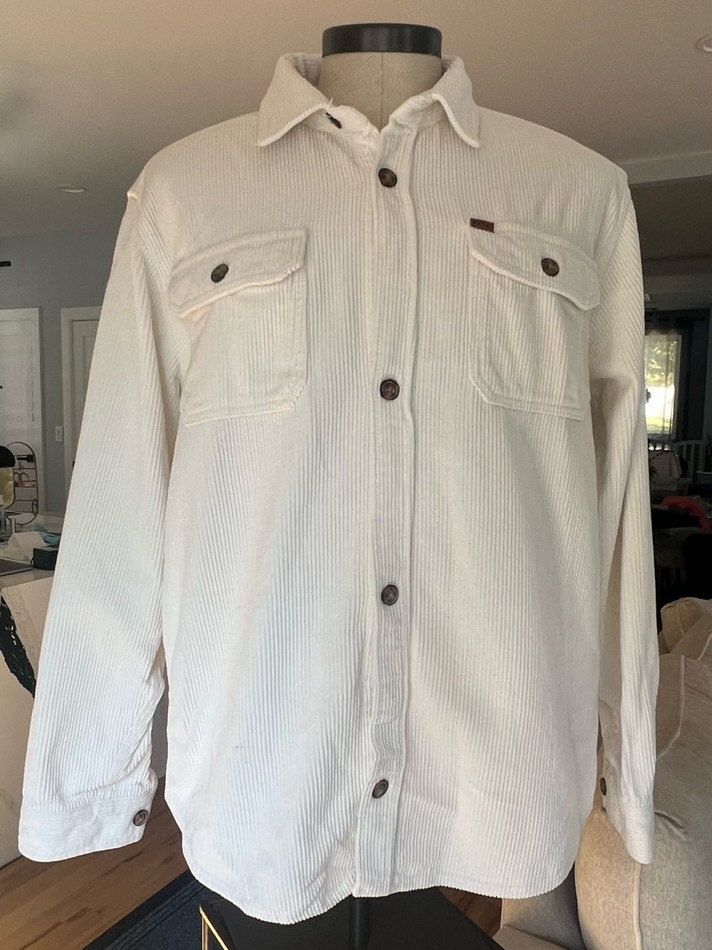 Buffalo David Bitton Cream Corduroy Shirt Jacket